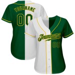 Maillot de baseball authentique Kelly Fashion vert-or, blanc, personnalisé Maillot de baseball authentique Kelly Fashion vert-or, blanc, personnalisé