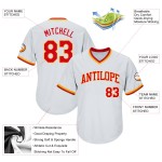 Maillot de baseball personnalisé authentique en tricot côtelé blanc, rouge et or Maillot de baseball personnalisé authentique en tricot côtelé blanc, rouge et or