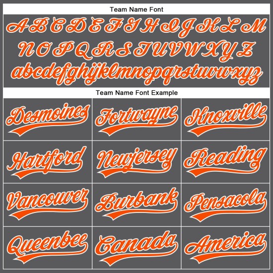 Maillot de baseball orange-blanc authentique en acier personnalisé gris Maillot de baseball orange-blanc authentique en acier personnalisé gris