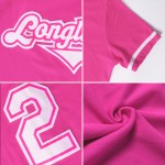 Maillot de baseball rose authentique personnalisé blanc-gris