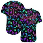 Maillot de baseball personnalisé 3D à motif authentique pour Halloween, multicolore et lumineux Maillot de baseball personnalisé 3D à motif authentique pour Halloween, multicolore et lumineux
