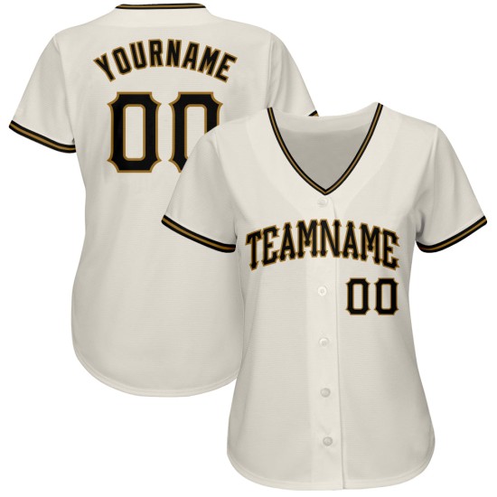 Or Noir-Vieux Jersey Personnalisé Authentique Baseball Crème Or Noir-Vieux Jersey Personnalisé Authentique Baseball Crème