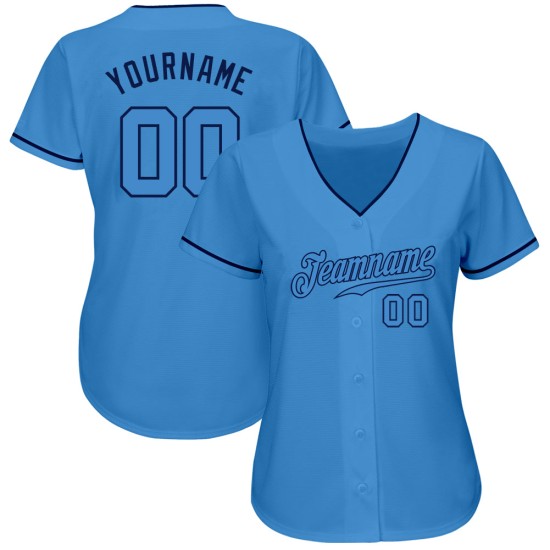Maillot de baseball bleu marine Powder Custom Authentic Blue Powder Maillot de baseball bleu marine Powder Custom Authentic Blue Powder