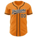 Maillot de baseball Orange Bay noir et blanc authentique et personnalisé Maillot de baseball Orange Bay noir et blanc authentique et personnalisé