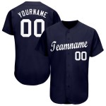 Maillot de baseball personnalisé blanc bleu marine Maillot de baseball personnalisé blanc bleu marine