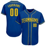 Maillot de baseball Royal Gold authentique personnalisé Maillot de baseball Royal Gold authentique personnalisé