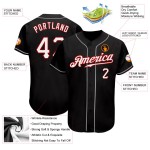 Maillot de baseball personnalisé authentique noir, blanc et rouge Maillot de baseball personnalisé authentique noir, blanc et rouge