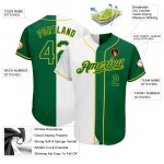 Maillot de baseball authentique Kelly Fashion vert-or, blanc, personnalisé Maillot de baseball authentique Kelly Fashion vert-or, blanc, personnalisé