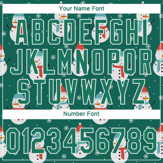 Maillot de baseball 3D vert-blanc personnalisé Kelly Green Authentic Christmas Kelly Maillot de baseball 3D vert-blanc personnalisé Kelly Green Authentic Christmas Kelly