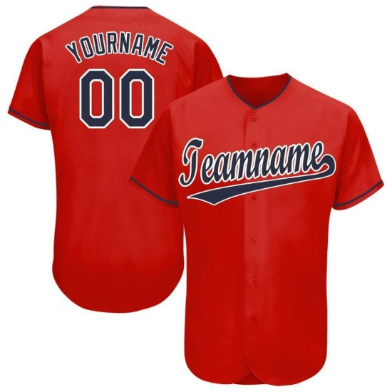 Maillot de baseball personnalisé rouge, bleu marine et blanc Maillot de baseball personnalisé rouge, bleu marine et blanc