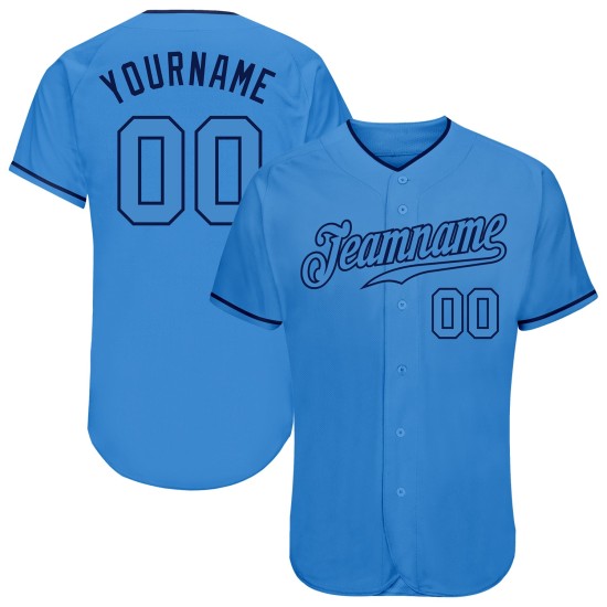 Maillot de baseball bleu marine Powder Custom Authentic Blue Powder Maillot de baseball bleu marine Powder Custom Authentic Blue Powder