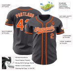 Maillot de baseball orange-blanc authentique en acier personnalisé gris Maillot de baseball orange-blanc authentique en acier personnalisé gris