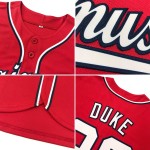 Maillot de baseball rouge authentique blanc-bleu marine personnalisé Maillot de baseball rouge authentique blanc-bleu marine personnalisé
