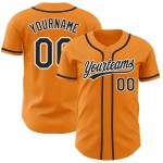 Maillot de baseball Orange Bay noir et blanc authentique et personnalisé Maillot de baseball Orange Bay noir et blanc authentique et personnalisé