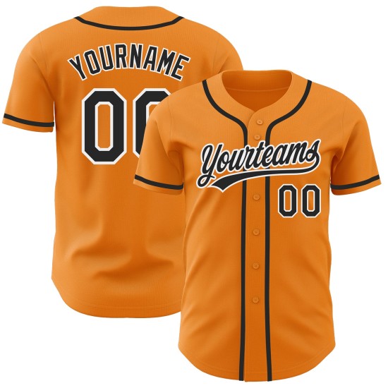 Maillot de baseball Orange Bay noir et blanc authentique et personnalisé Maillot de baseball Orange Bay noir et blanc authentique et personnalisé