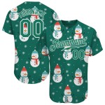 Maillot de baseball 3D vert-blanc personnalisé Kelly Green Authentic Christmas Kelly Maillot de baseball 3D vert-blanc personnalisé Kelly Green Authentic Christmas Kelly