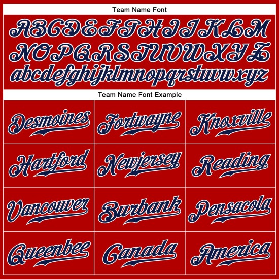 Maillot de baseball personnalisé authentique rouge bleu marine-blanc sans manches