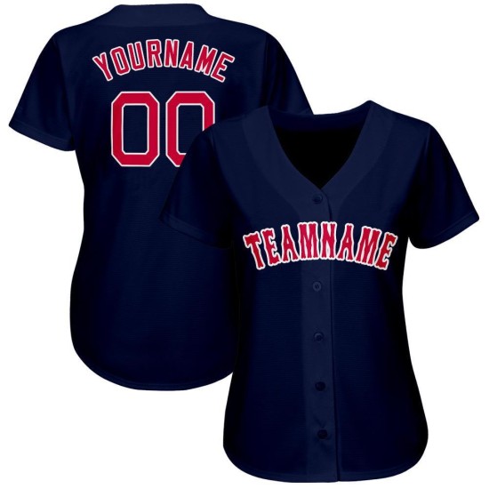 Maillot de baseball personnalisé bleu marine rouge et blanc Maillot de baseball personnalisé bleu marine rouge et blanc