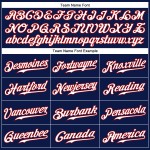 Maillot de baseball à rayures rouges et blanches, bleu marine, authentique et personnalisé Maillot de baseball à rayures rouges et blanches, bleu marine, authentique et personnalisé