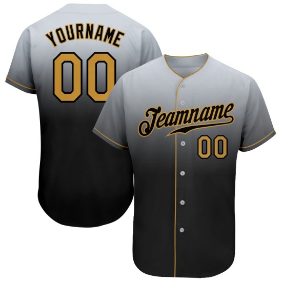 Maillot de baseball gris doré et noir, style ancien, délavé, personnalisé, authentique et tendance Maillot de baseball gris doré et noir, style ancien, délavé, personnalisé, authentique et tendance