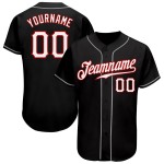 Maillot de baseball personnalisé authentique noir, blanc et rouge Maillot de baseball personnalisé authentique noir, blanc et rouge