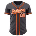 Maillot de baseball orange-blanc authentique en acier personnalisé gris Maillot de baseball orange-blanc authentique en acier personnalisé gris
