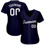 Maillot de baseball personnalisé blanc bleu marine Maillot de baseball personnalisé blanc bleu marine