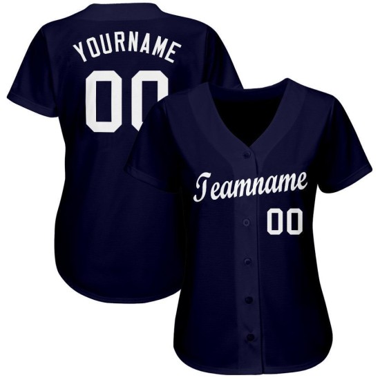 Maillot de baseball personnalisé blanc bleu marine Maillot de baseball personnalisé blanc bleu marine