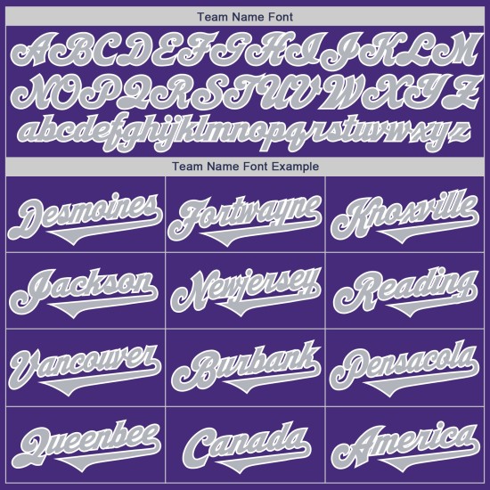 Maillot de baseball gris-blanc violet authentique personnalisé deux Maillot de baseball gris-blanc violet authentique personnalisé deux