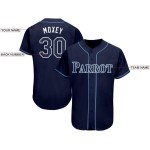 Maillot de baseball bleu marine personnalisé, bleu et blanc poudre Maillot de baseball bleu marine personnalisé, bleu et blanc poudre