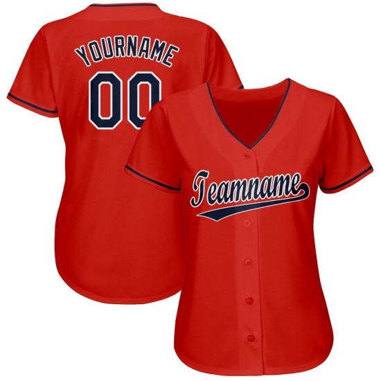 Maillot de baseball personnalisé rouge, bleu marine et blanc Maillot de baseball personnalisé rouge, bleu marine et blanc
