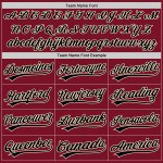 Maillot de baseball Split Fashion Crimson noir-crème personnalisé authentique Maillot de baseball Split Fashion Crimson noir-crème personnalisé authentique