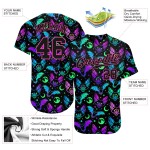 Maillot de baseball personnalisé 3D à motif authentique pour Halloween, multicolore et lumineux Maillot de baseball personnalisé 3D à motif authentique pour Halloween, multicolore et lumineux