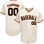 Maillot de baseball personnalisé en or, crème, noir, orange et ancien Maillot de baseball personnalisé en or, crème, noir, orange et ancien