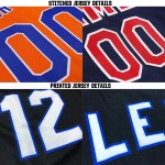 Maillot de baseball bleu marine personnalisé, bleu et blanc poudre Maillot de baseball bleu marine personnalisé, bleu et blanc poudre