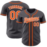 Maillot de baseball orange-blanc authentique en acier personnalisé gris Maillot de baseball orange-blanc authentique en acier personnalisé gris