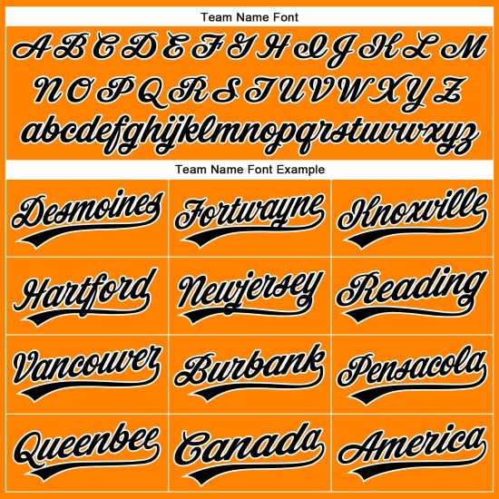 Maillot de baseball Orange Bay noir et blanc authentique et personnalisé Maillot de baseball Orange Bay noir et blanc authentique et personnalisé