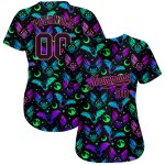 Maillot de baseball personnalisé 3D à motif authentique pour Halloween, multicolore et lumineux Maillot de baseball personnalisé 3D à motif authentique pour Halloween, multicolore et lumineux